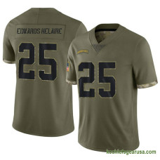 Mens Kansas City Chiefs Clyde Edwards Helaire Olive Authentic 2022 Salute To Service Kcc216 Jersey C909
